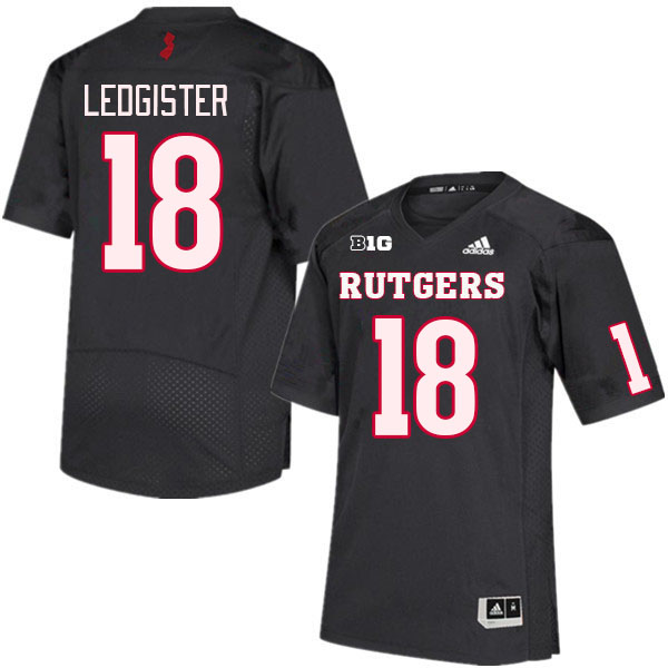 Men #18 Fitzroy Ledgister Rutgers Scarlet Knights College Football Jerseys Stitched Sale-Black - Click Image to Close